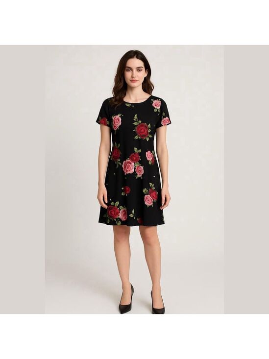 Betsey Johnson Dresses & Skirts - Women's Betsey Johnson Floral Dress Size 12 Black Red